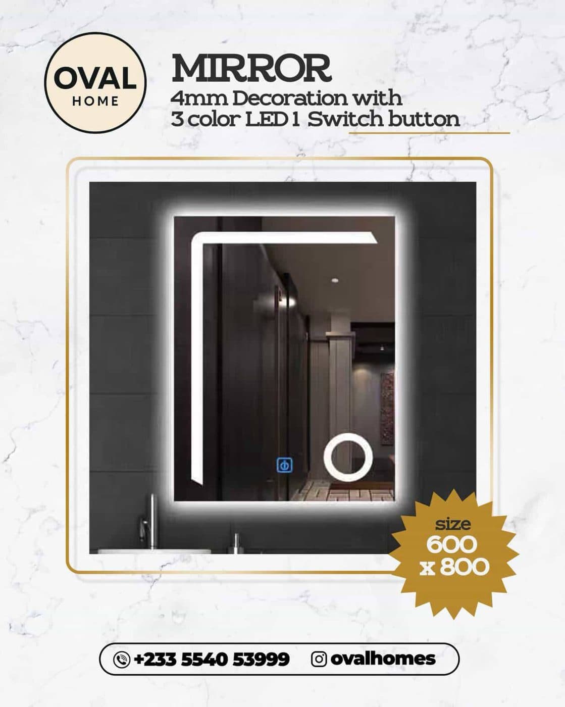 Oval Home mirror product campaign preview