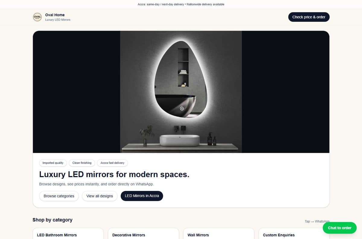 Oval Home storefront view
