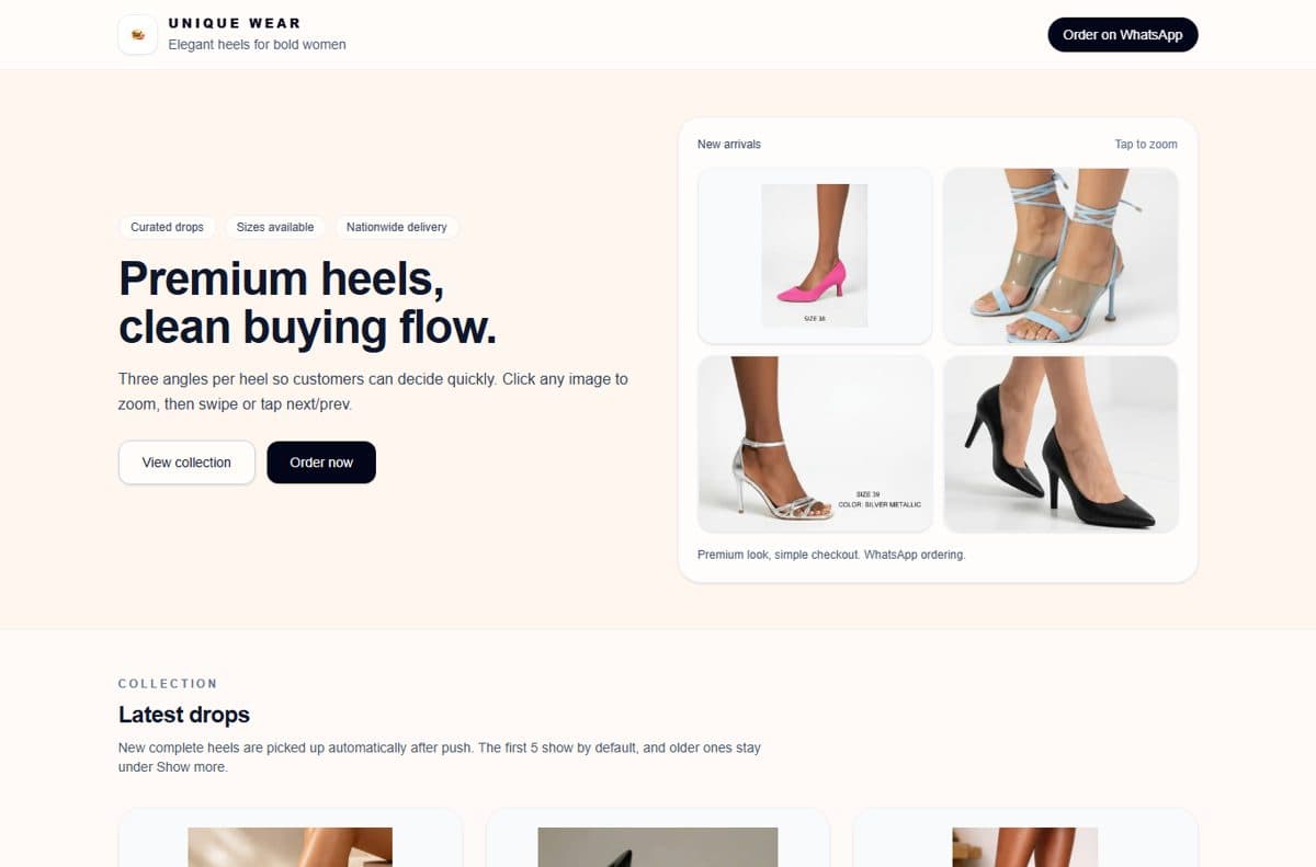 Unique Wear storefront view